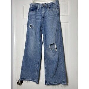 GAP Women’s High Rise Wide-Leg Light Wash Blue Denim Jeans, 5-Pocket 4/29R
